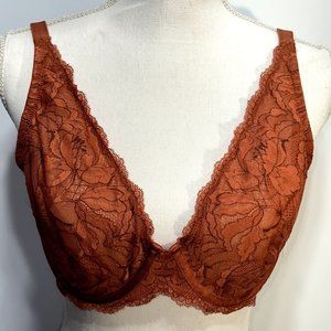 NWT Auden Copper Bralette Bra Size 38D Lace Underwire Unlined Retail $17